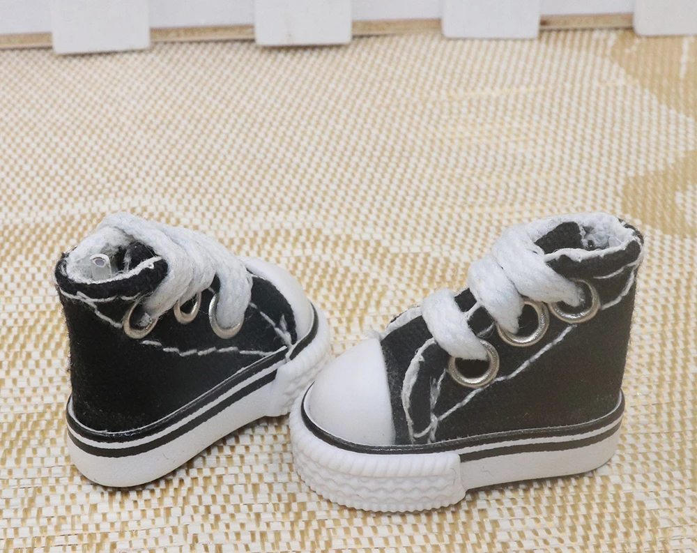 Puppenschuhe 3,5 cm * 2 cm * 3 cm für Bryc-Puppen Mini flache Canvas-Turnschuhe für 1/8 16 cm 6 Zoll BJD Finger-Tanzschuhe Spielzeug – Detail 13