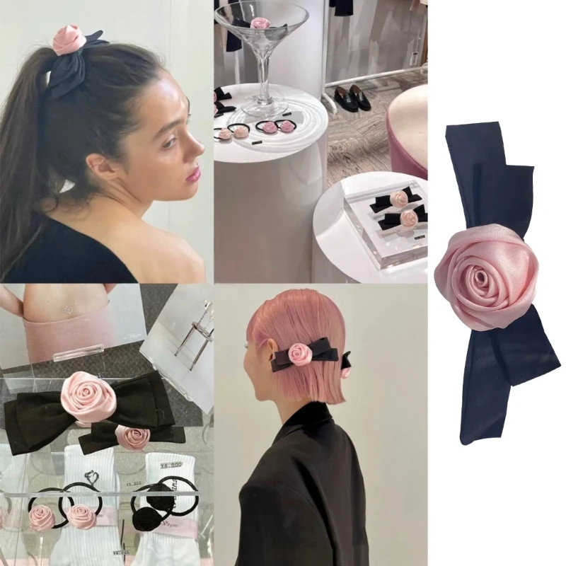 Cloth Flower Shape Hair Clip Spring Summer Headwear for Woman Girls Taking Photo Shopping Travel Non-Slip Hairpin Dropshipping