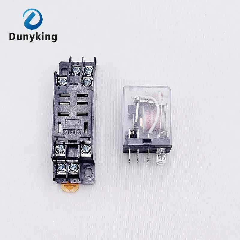 JQX-13F HH62P High power Relay Coil General DPDT Micro Mini Electromagnetic Relay Switch with Socket Base AC110V220V DC12V24V5A