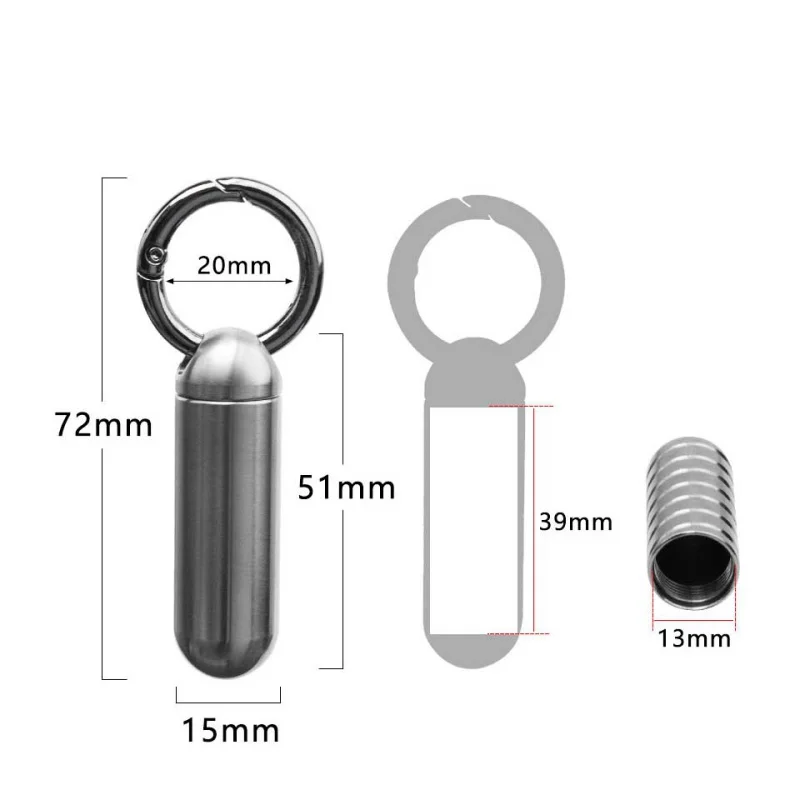 Titanium Alloy Sealed Capsule Storage Container Thread Bottle Multi-function Gadget Keychain Medicine Case Waterproof Pill Box