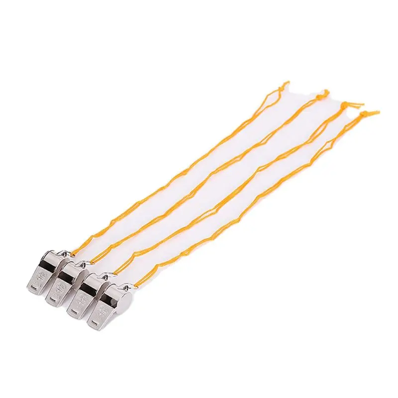 

【New User-Coupon!】24PCS Metal With Lanyard Whistles Competition Referee Training Whistles Seaside Lifeguard Referees School Spor