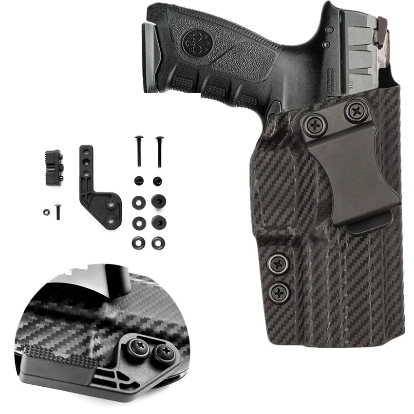 Kydex Internal Holster For Beretta APX Full Size 9mm .40 magazine Mag holder Charger Port Metal Clip Flap Claw Skull view 2