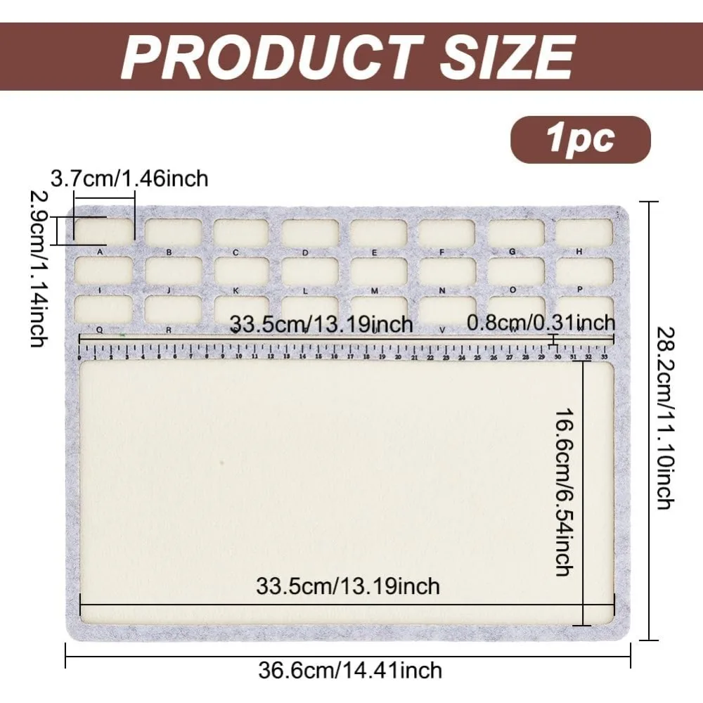 Large Rectangle Felt Beading Mat Felt Bead Design Boards with Centimeter Alphabetic Scale Beads Tray Bead Pads for Art Crafts