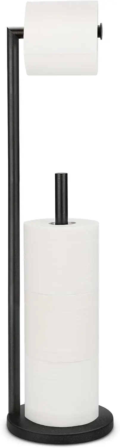 

Black Galaxy Rustproof Toilet Paper Holder Stand for 4 Rolls, Free Standing Bathroom Storage