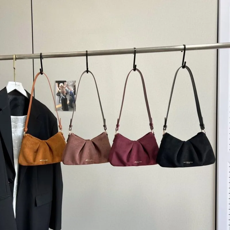 

Trendy Design Letter Logo Women's Shoulder Bag Luxury Brand Solid Color Commuter Bag Large Capacity Diaper Bag Vintage