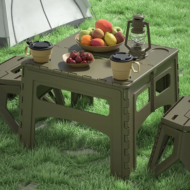 Outdoor Folding Table Portable Camping Plastic Table Set Stall Small Simple Picnic Equipment Supplies