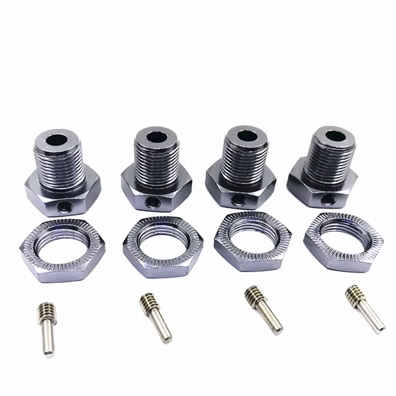 4 Pieces RC Car Upgrade Metal Wheel Hex Hub 17mm Tire Adapter Nut 5mm For 1/10 Scale Models Hobby Traxxas E-Revo