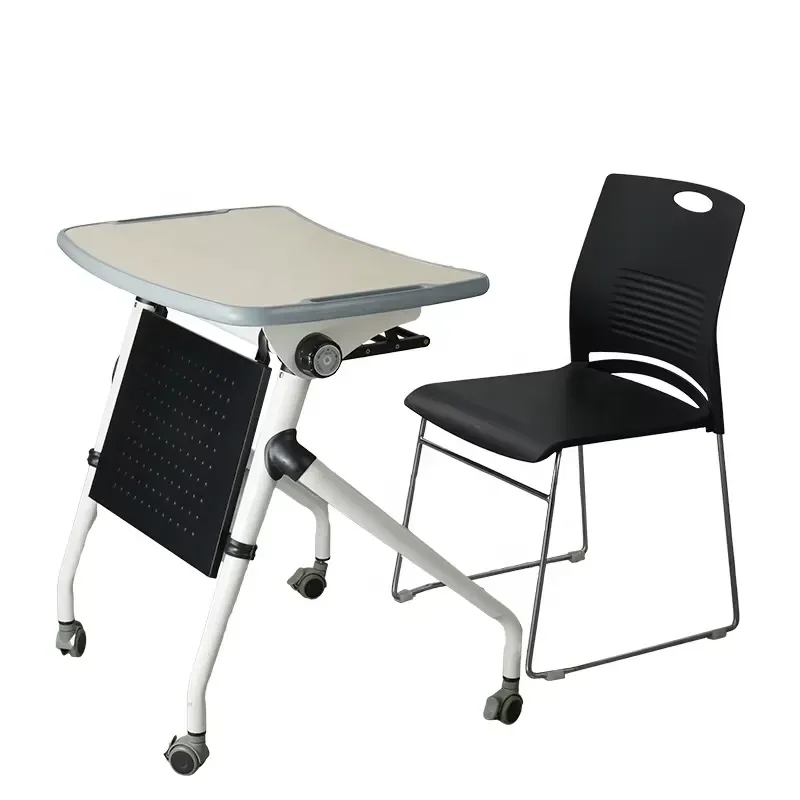 Factory Wholesale School Classroom Folding Desk and Chair Eco-friendly Wood Furniture