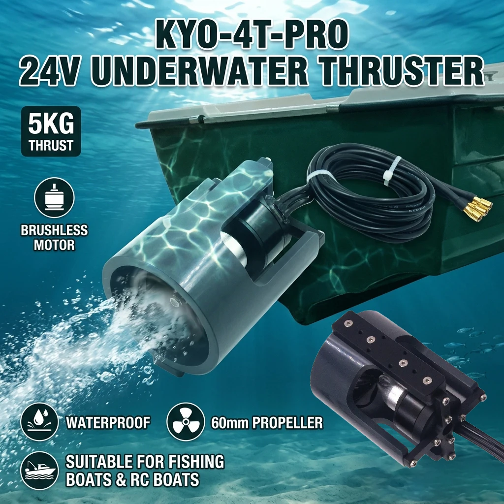 Propulsor Subacuático Kyo-4T-Pro De 5 Kg De Empuje, 24 V, Impermeable, Sin Escobillas, Con Hélice De 60 Mm Para Repuestos De Modelos De Barcos De Pesca Rc — -42%, 36.2€ Coupon, from 49.99€ – 42% descuento – €49.99