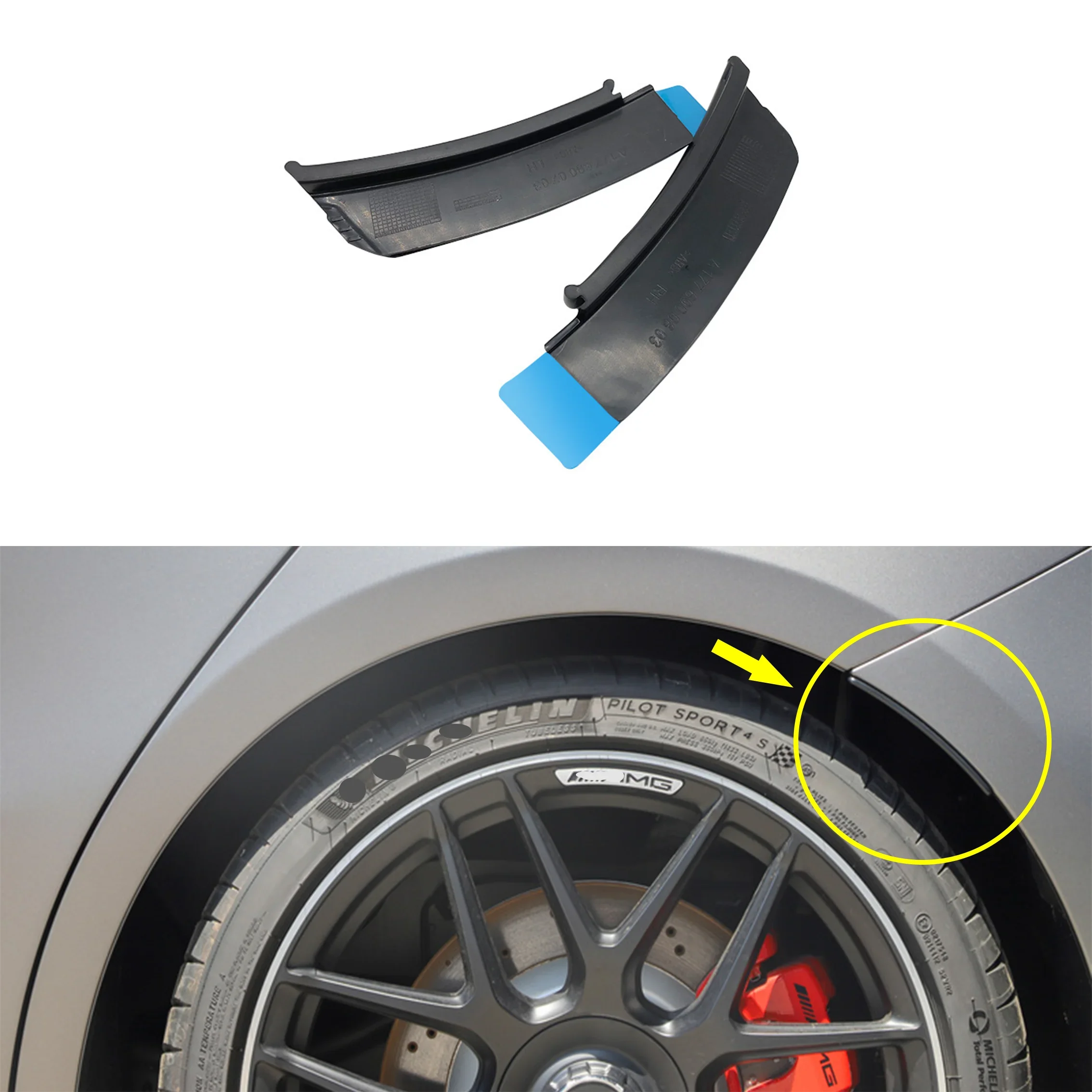 For Mercedes Benz W177 AMG A180 A200 A250 A35 2019 2020 2021 2022+ Rear Car Wheel Fender Flare Extension Stone Chip Protector