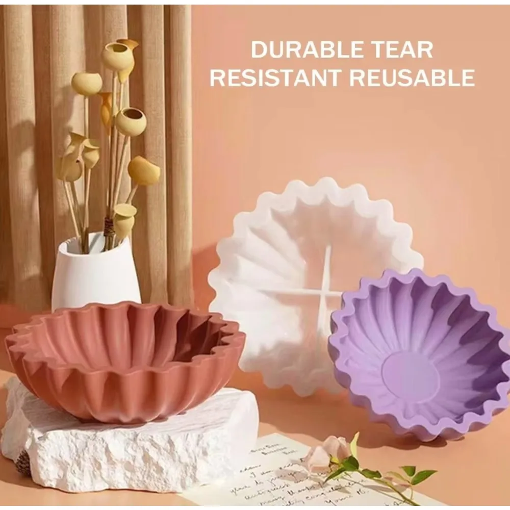 Bowl Resin Storage Box Silicone Mold, Unique Container for Jewelry Holder Candle Vessel Epoxy Resin Concrete Cement DIY Art