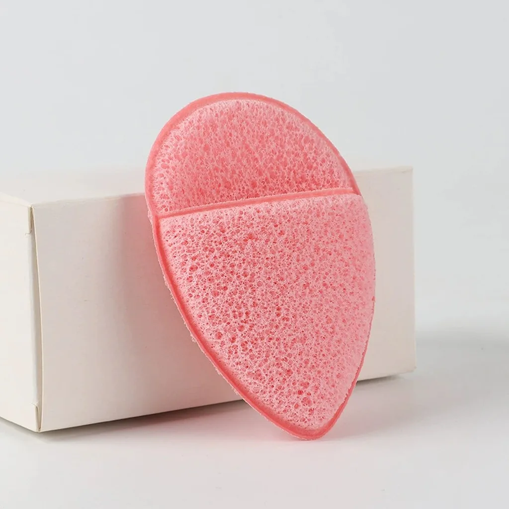 4pcs Face Powder Puff Natural Wood Pulp Sponge Face Wash Puff Foaming Face Puff Cosmetic Puff Face Cleansing Sponge