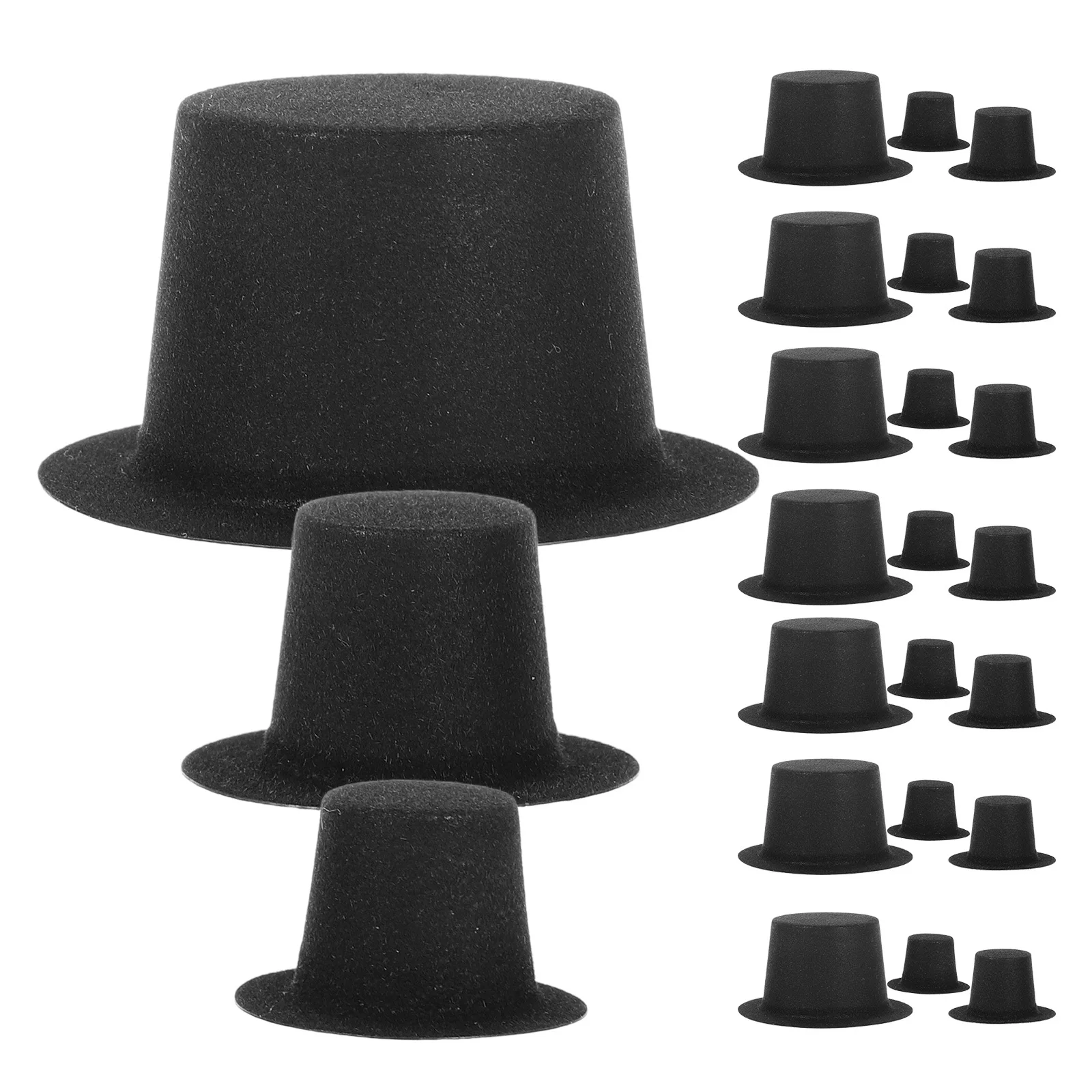 

60pcs Mini Hats Christmas Black Snowman Design For Decoration Craft Party Supplies Adorable Tiny Hats Decorative