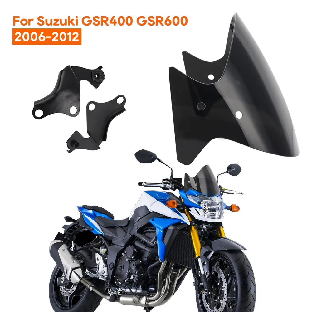 For Suzuki BK400 BK600 GSR400 GSR600 GSR BK 400 600 2006-2012 Motorcycle Windscreen Windshield Wind Deflectors Visor Bracket