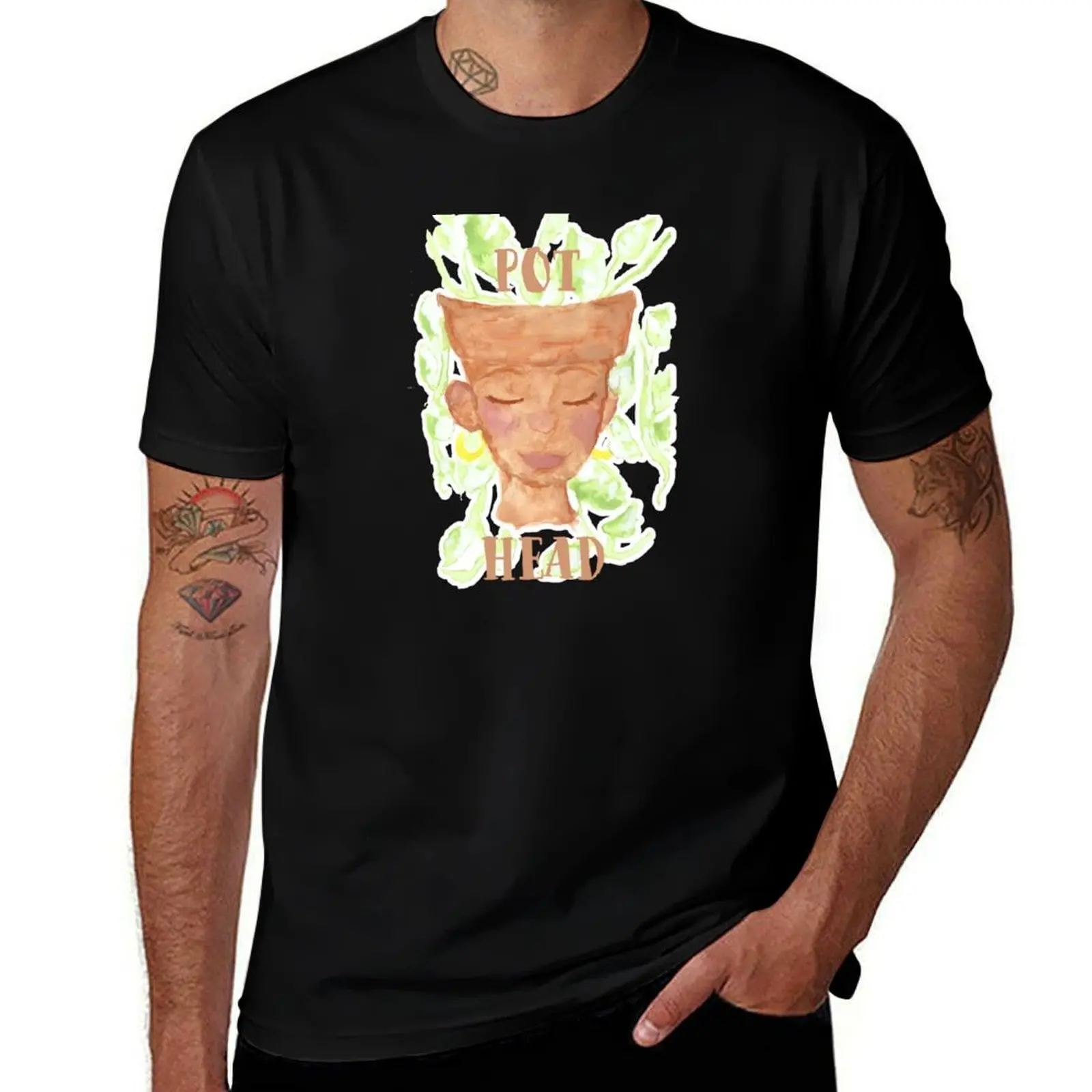 Pot Head T-Shirt Athletic Quick Dry for Men T-Shirt