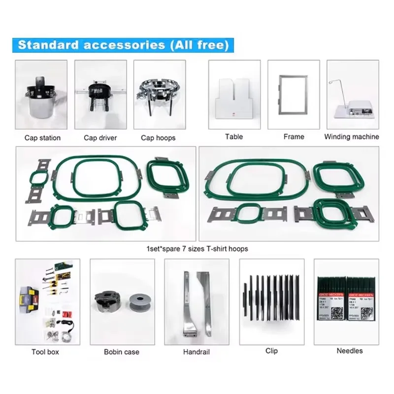 Computerized 9-Needle 1200RPM Embroidery Machine Sewing Machine With Silent Motor For Textile Crafting