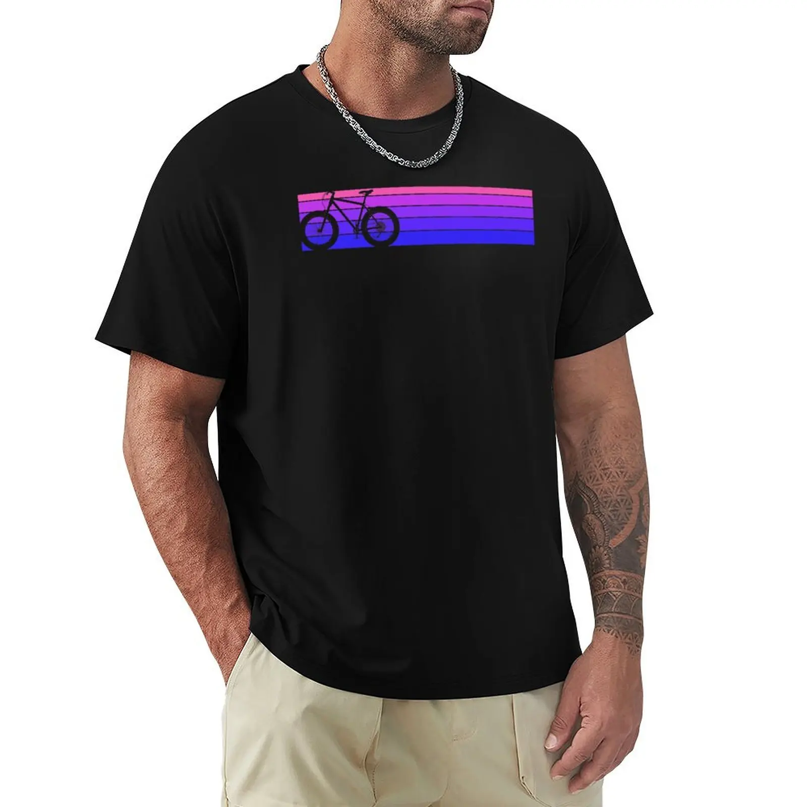 

Fat Tire Bike Retro Stripes T-Shirt boys animal print shirts graphic Men's cotton t-shirt