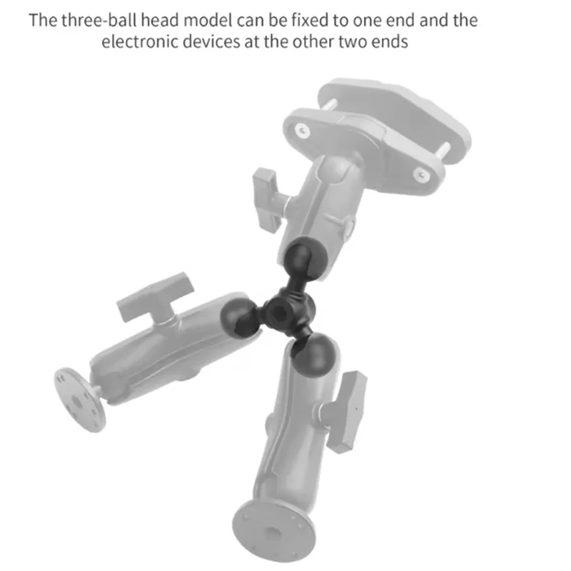 1.5-inch Ball Head Industry Standard Triple Metal Ball Mounting Arm Joint Extension Adapter, Multi-Directional Adapter