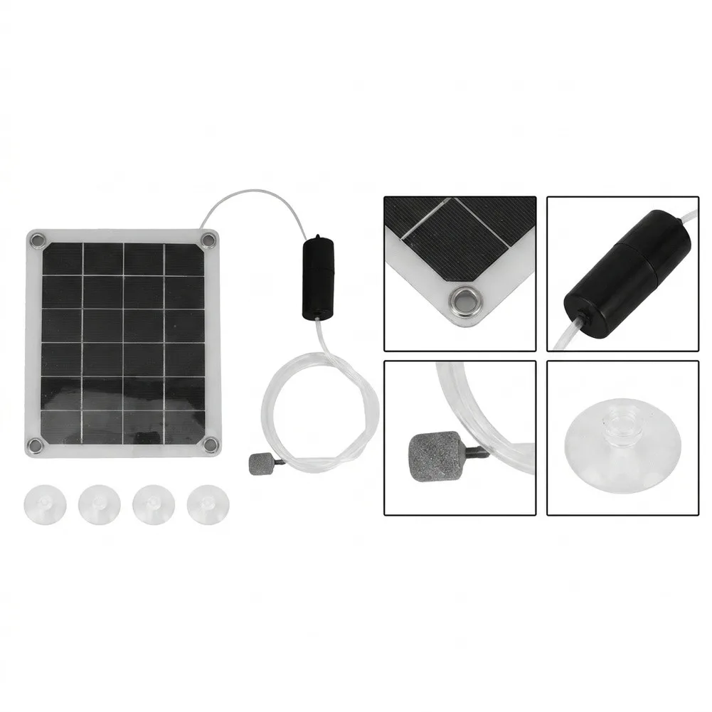 10W Monocrystalline Solar Panel with Dual USB Charging Ports and Built-in Oxygen Generator for Outdoor Fishing and Ventilation