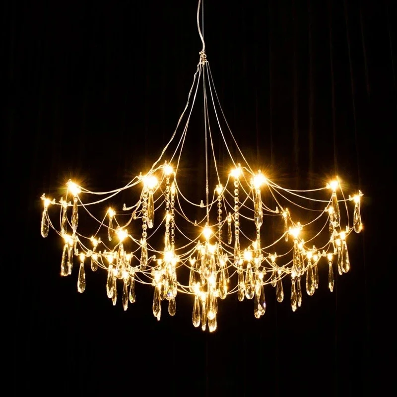 Italian living room dining room crystal chandelier minimalist modern room apartment bedroom starry sky chandelier