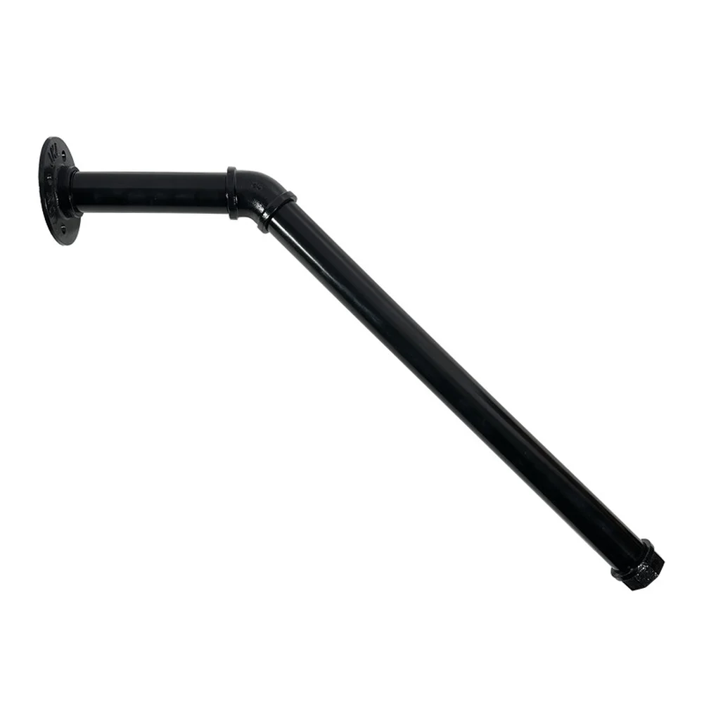 Wall Mounted Pipe Staircase Railing with Industrial Design for Outdoor Stairs Safety Support Black Wrought Iron