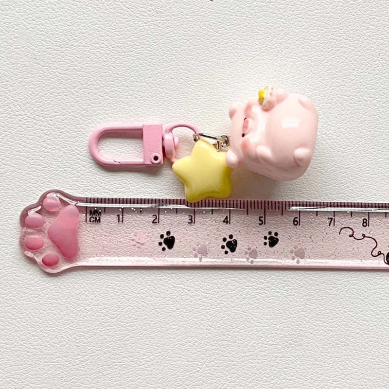 Cartoon Key Chain Charms Decoration Pink Pig Pendant Korean Style Bag Pendant Creative Resin 3D Key Chain Girls Gift