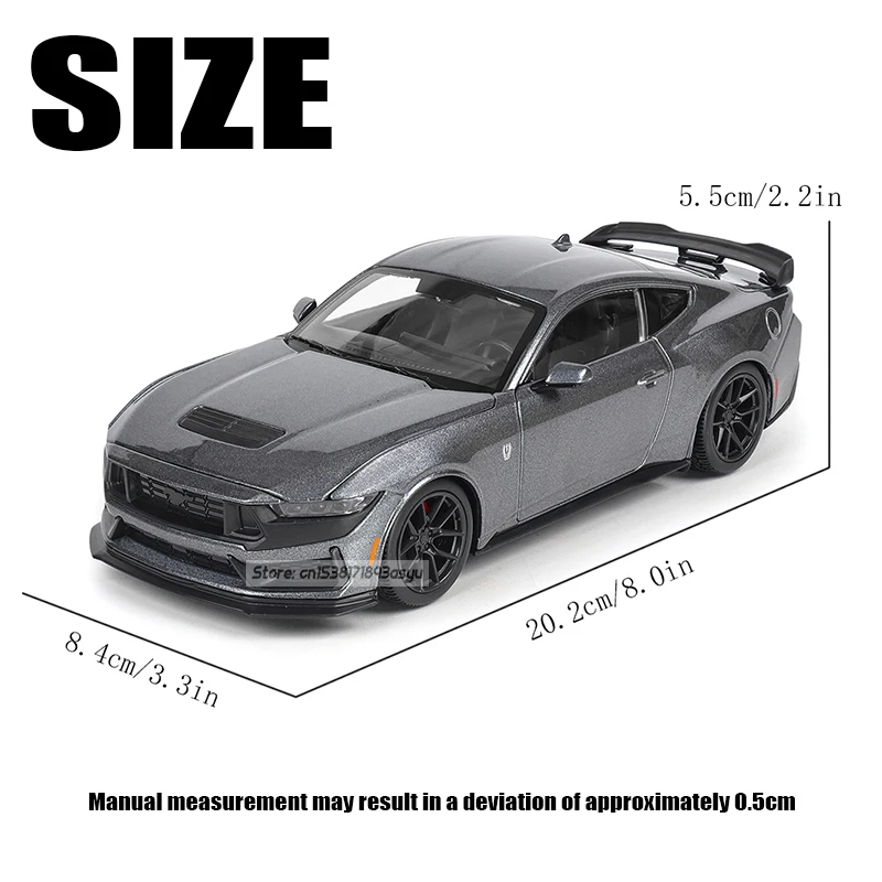 Maisto 1:24 Nuevo Estilo 2024 Ford Mustang Dark Horse, Modelo de Coche de Precisión Fundido a Presión Altamente Detallado, Regalo de Colección de Modelos