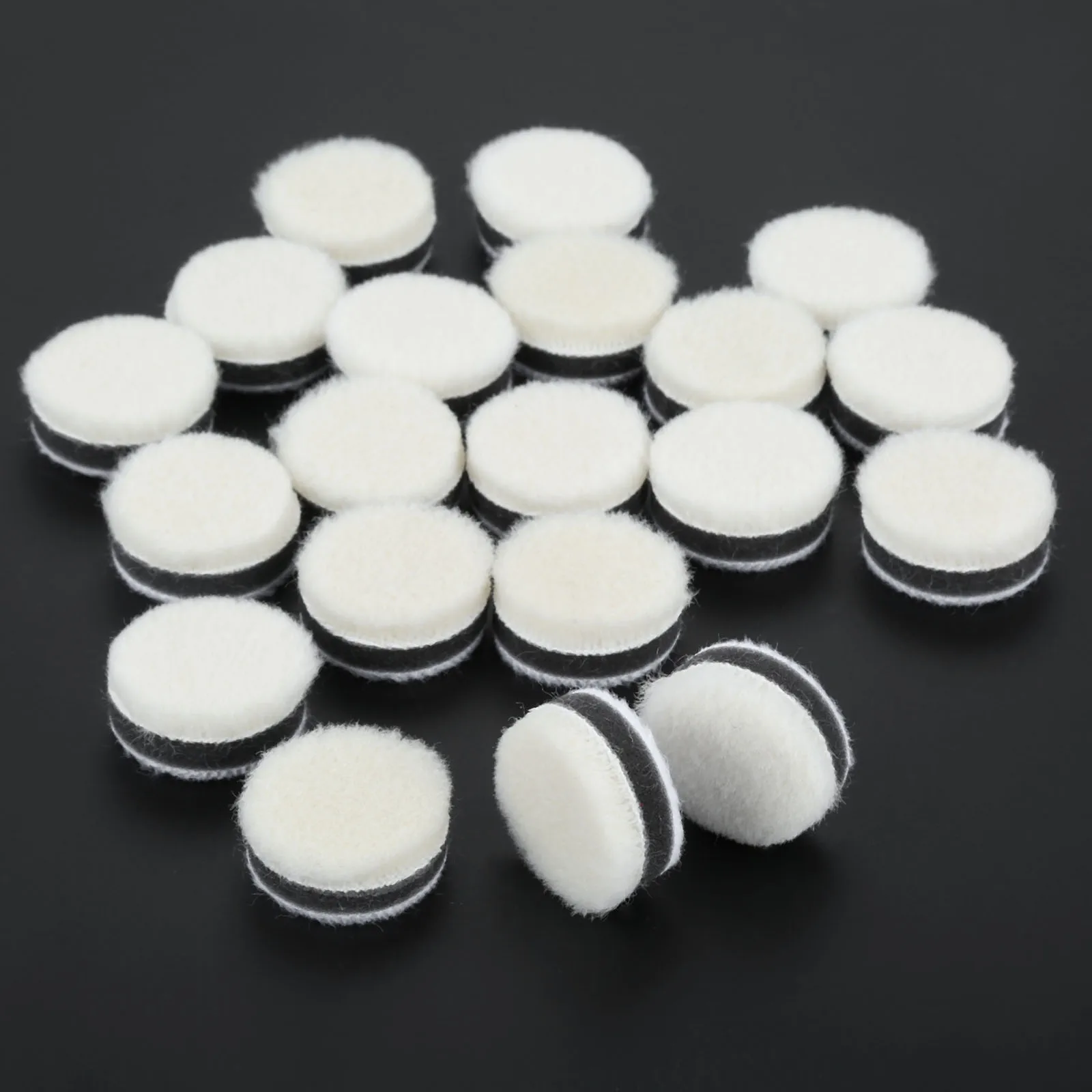 DRELD 20 piezas-almohadilla de pulido de lana de 1 pulgada, almohadillas de pulido para pulidor de coche o vidrio, detalle de pulido, acabado de espejo, herramienta de limpieza