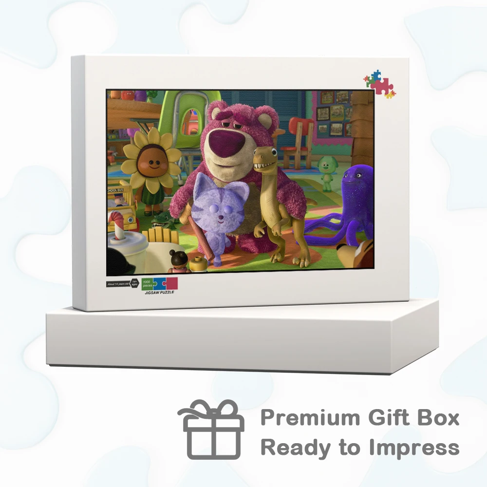 Lotso Toy Story Unique Design Puzzle Cute Cartoon Pink Bear Jigsaw Puzzles Montessori Educational Toy DIY Large Puzzle Game Gift