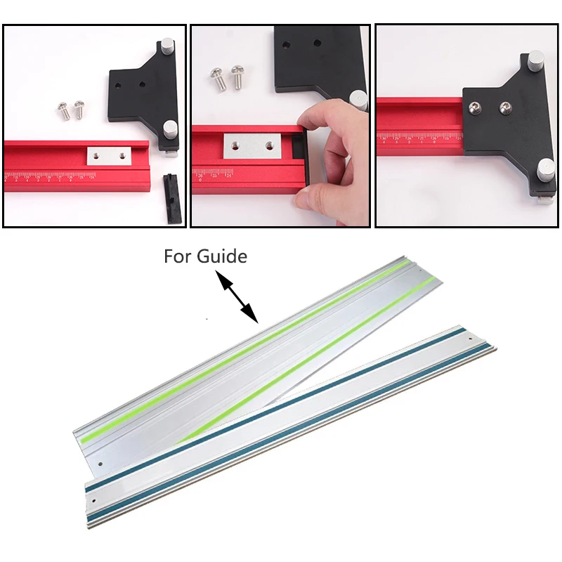 Aluminium Alloy Parallel Rail Guide System Circular Saw Track Set with Fixed Guide Rail Bracket for Track Saw Repeatable Cuts