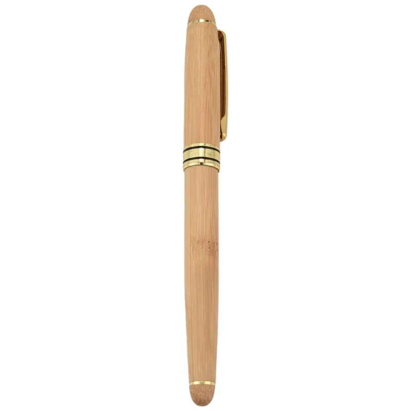 Stylo plume vintage élégant en bambou avec boîte, cadeaux d'affaires, marque de luxe, stylos d'écriture de bureau