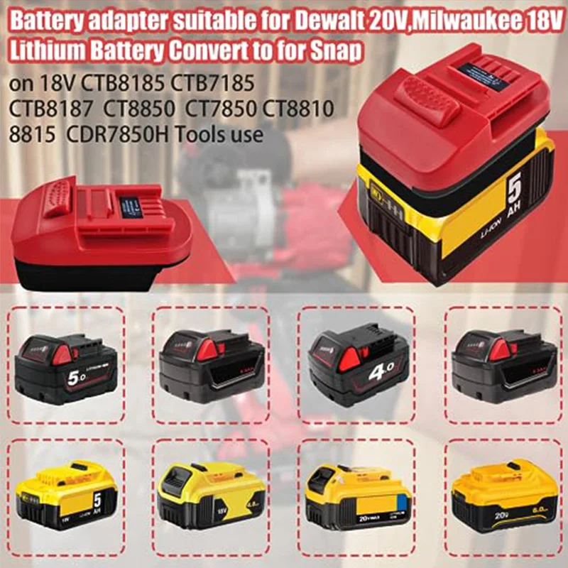 TPDL Battery Adapter for Snap on 18V Tools, for Dewalt 20V & for Milwaukee 18V M18 Lithium Battery Convert to for Snap-on 18V