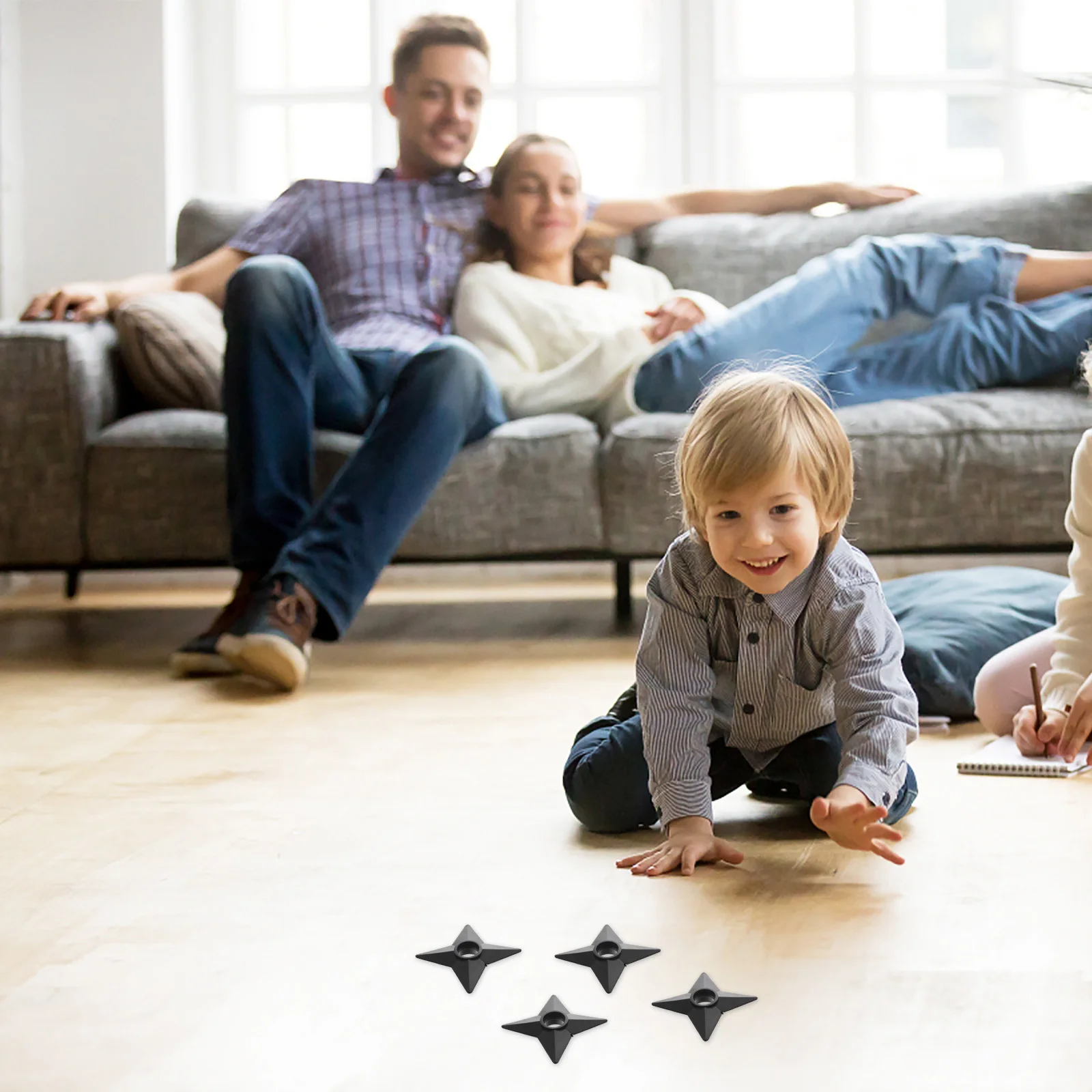 忍者スター 4 個 子供用ポータブルトレーニング小道具 日本のロールプレイセット ハロウィンパーティー