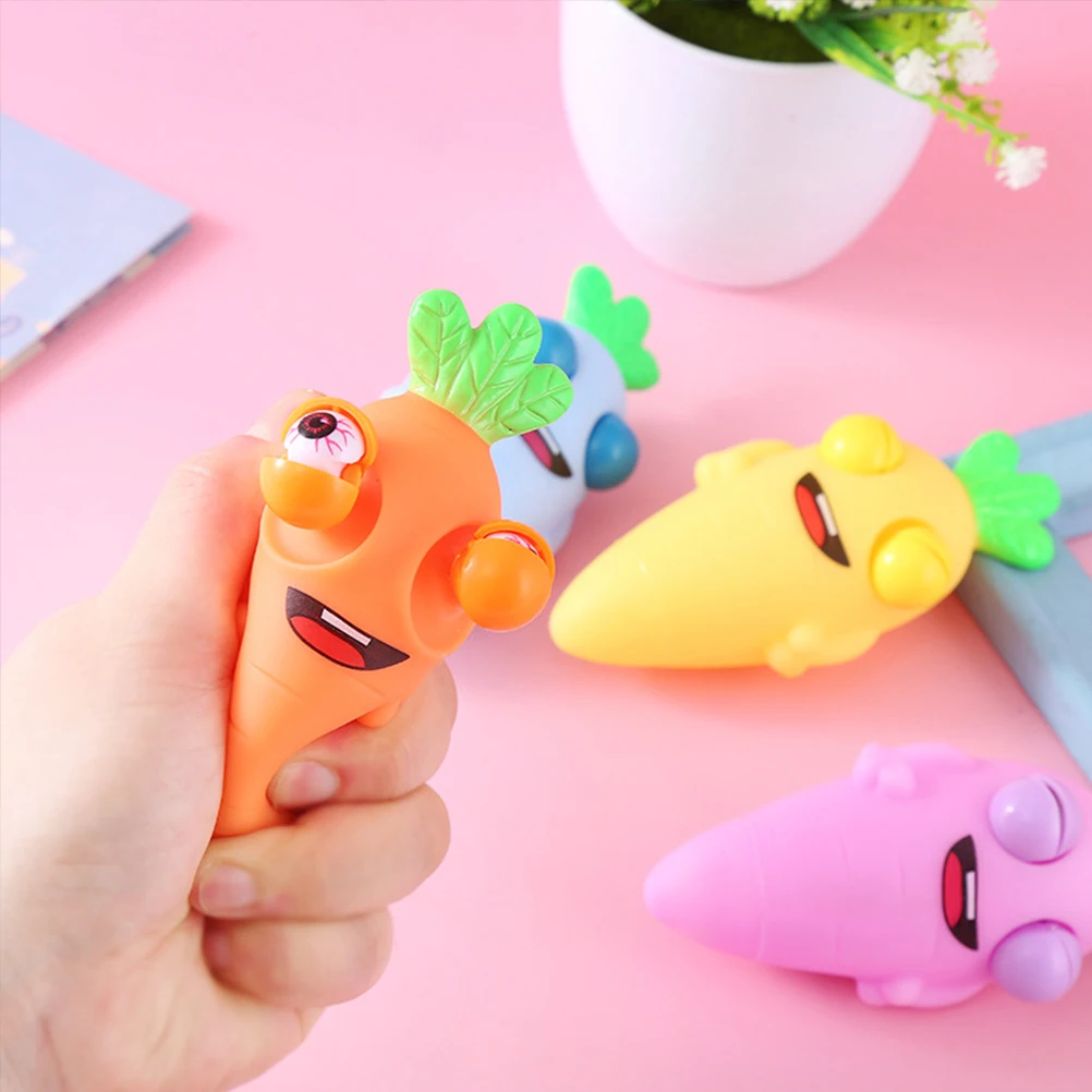 4 pezzi carota spremere giocattoli antistress cartone animato sensoriale cibo divertente bambino carino favore di partito sollievo dall'ansia giocattolo elastico colore brillante