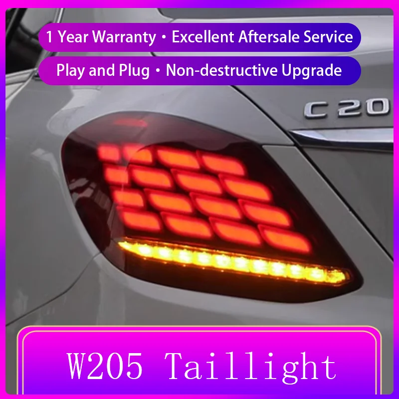 Taillight For Benz W205 C180 C200 C260 C300 2015-2021 Dynamic Rear Lamp LED DRL UpgradeAssembly Auto Tool Tail Accessories