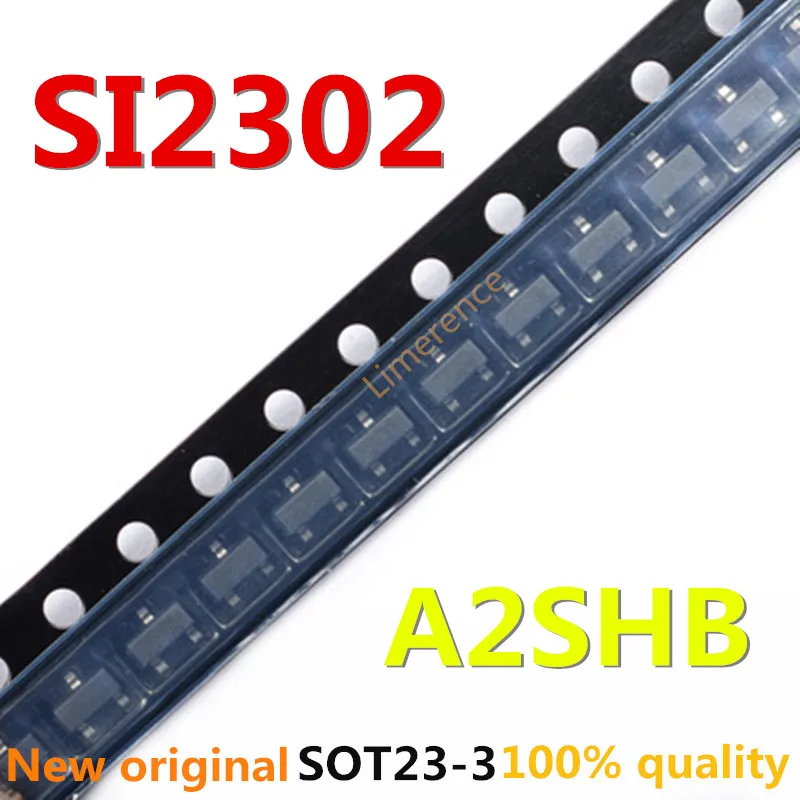 100PCS SI2302DS SOT-23 SI2302 A2SHB SOT23 2.5A/20V SOT SMD new and original IC Chipset