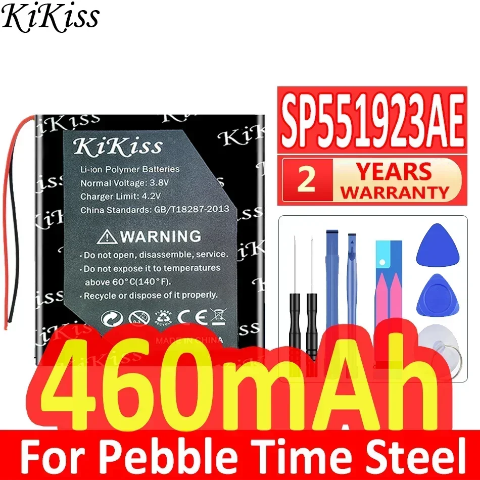 

Мощная батарея 460 мАч KiKiss SP551923AE P140116 для Pebble Time Steel Classic, аккумулятор для умных часов