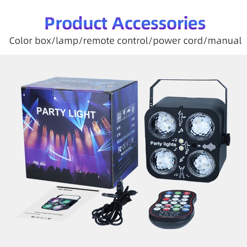 LED Stage Strobe Lights DJ Disco Ball Light Sound Activated Remote Control for Xmas Club Bar Parties Holiday Christmas Lights