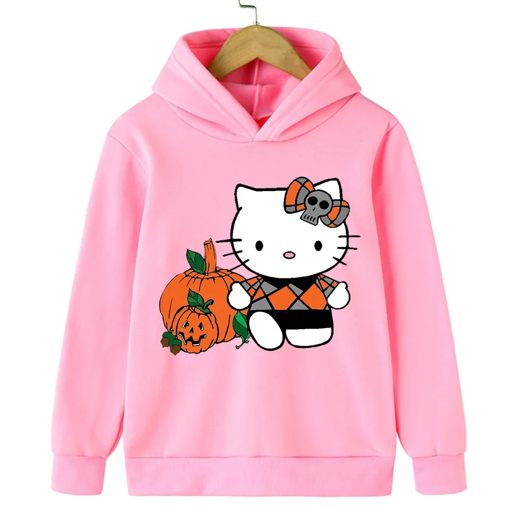 

Хэллоуин страшная тыква милая детская одежда с принтом «Hello Kitty» зимние теплые свитера спортивные толстовки для девочек и мальчиков