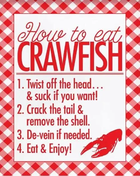 How to Eat Crawfish Sign Crawfish Boil Party Aluminum Signs Funny Tin Sign Metal Art Poster Gift Home Cafe Bar Wall Decor Room D