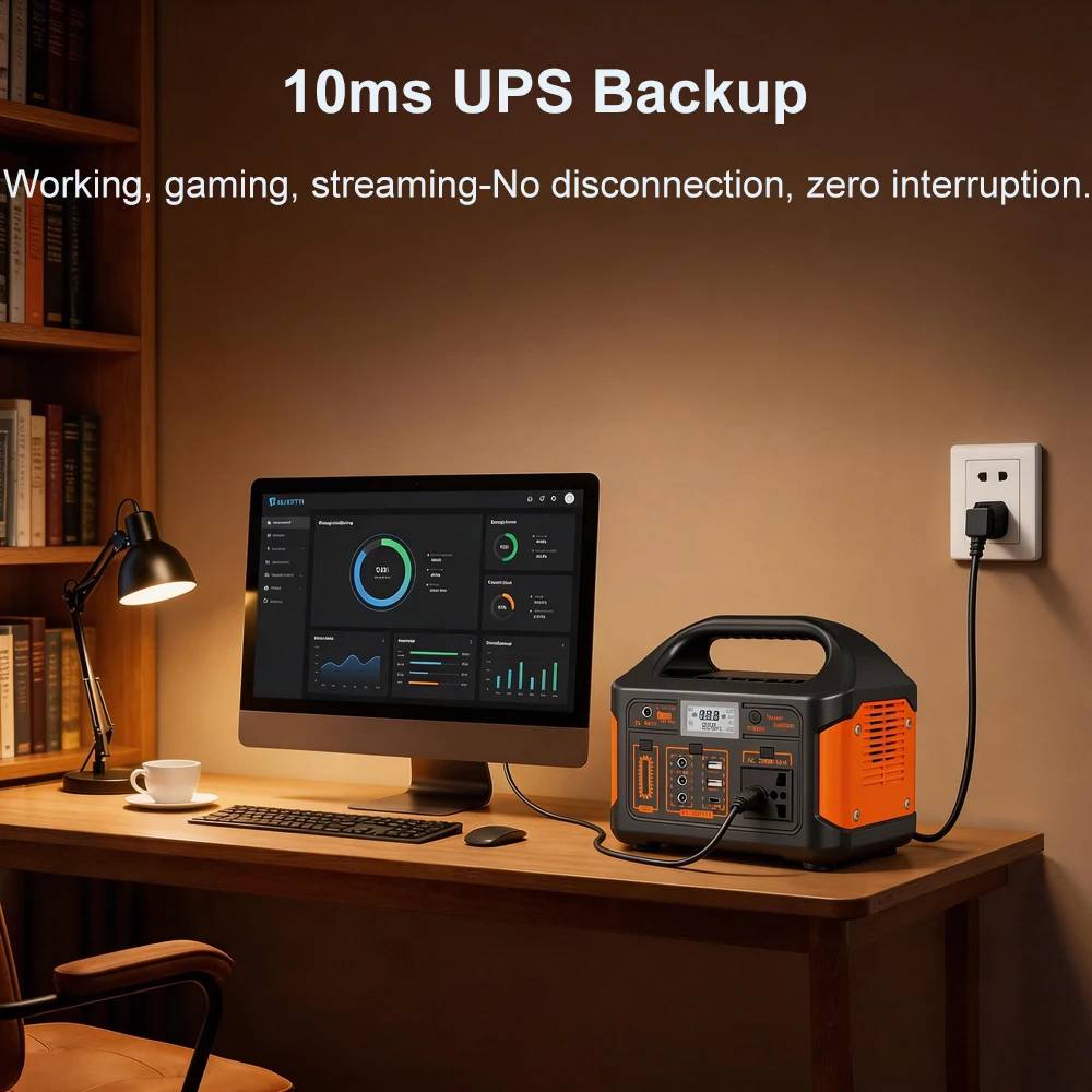 Estación de Energía Portátil Gaiaray de 500W, Generador Solar de Onda Sinusoidal Pura, Batería LiFePO4 de 460.8Wh, Planta de Energía con UPS de 220V CA, Banco de Energía para Casa, Camping y RV