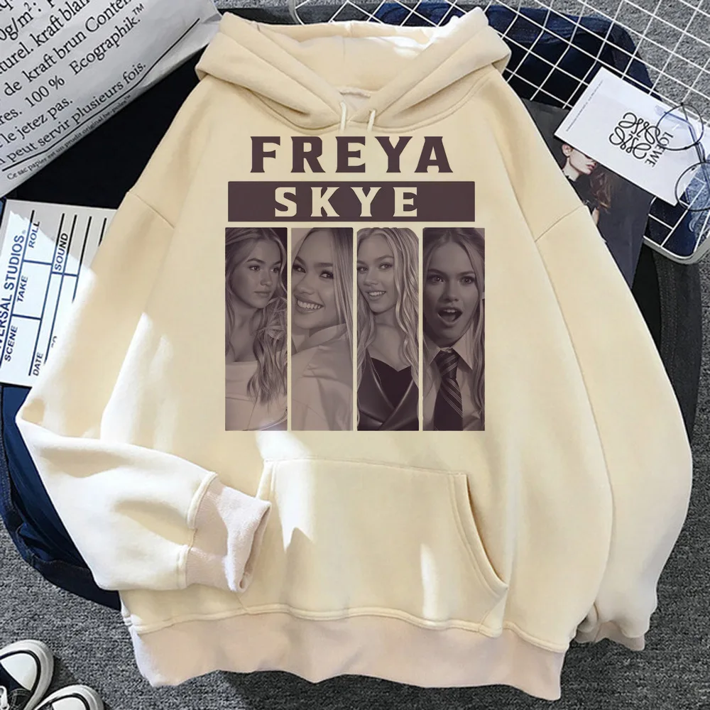 Freya Skye sweatshirt women fashion tops graphic 2026 hip hop harajuku male Pockets