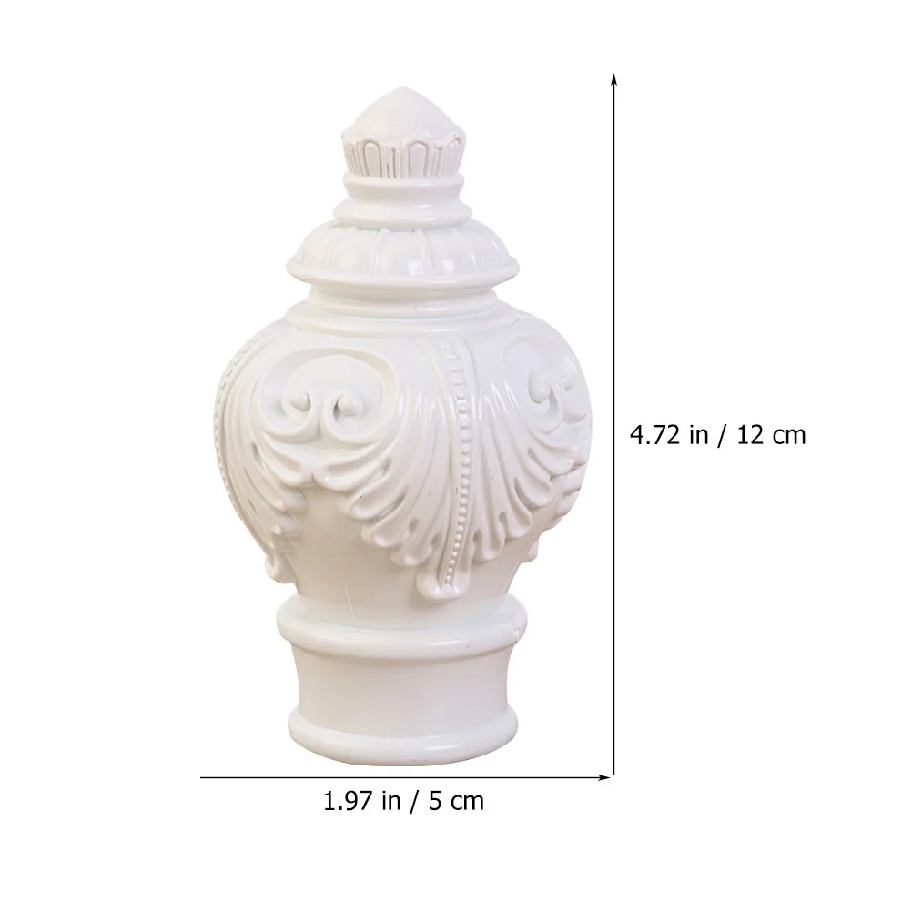 

10 Pcs Curtains Rods Plug Accessories Replacement Parts Finials End Caps White for Decorative