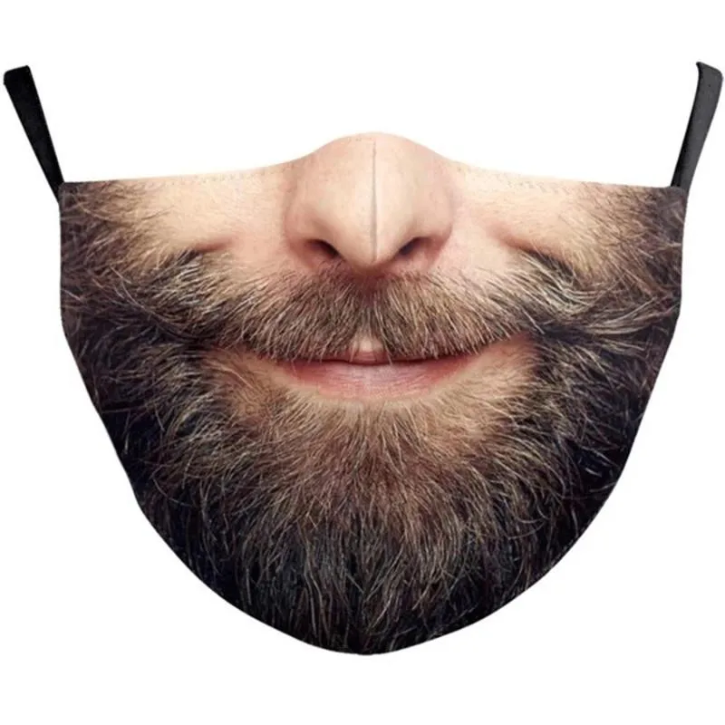 New Adults Mouth Masks Comical Printed Cotton Blend Facial Expressions Fashion Face Shield Masque Halloween Supply