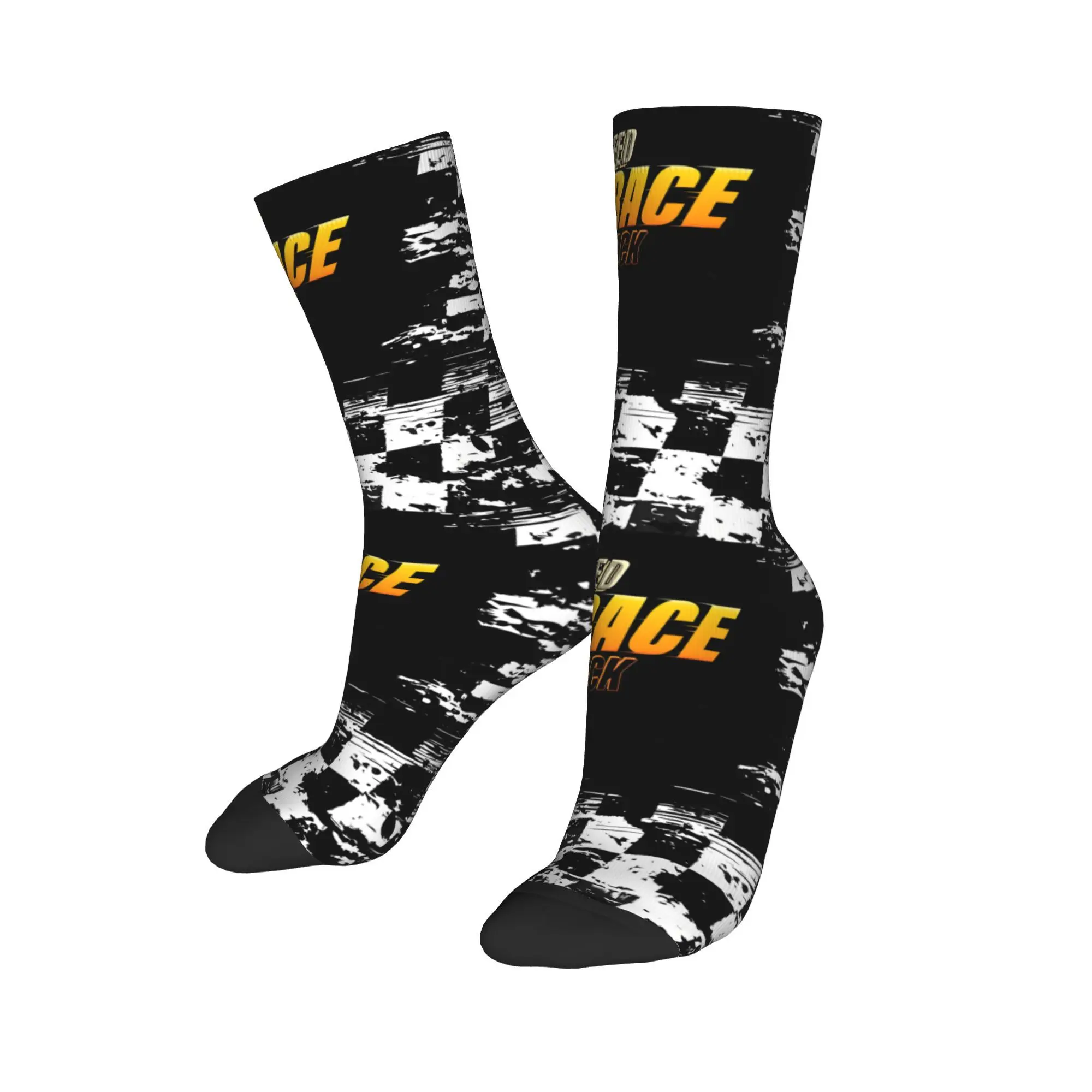 

Custom Cool Mens Racing Checkered Dress Socks Unisex Warm Breathbale 3D Printing Classical Crew Socks