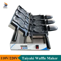 Stainless Steel Taiyaki Waffle Maker Open Mouth Shaped Electric Non Stick Fish Waffle Making Machine Baker Household Commercial