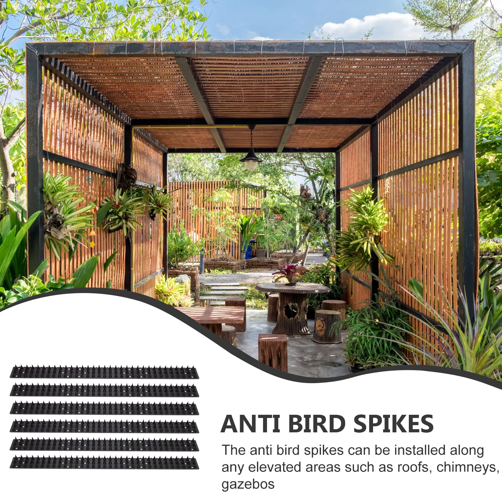 

10 Pcs Spikes Anti-climbing Plastic Stainless Steel Cats Mat Garden Supplies Pigeon Deterrent Mat Outdoor