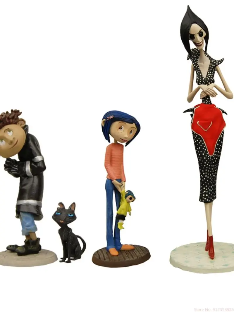 Neca Coraline Boy Crooked Character Scene 3-Piece Set In Stock d Action Figure Collectible Model Toys