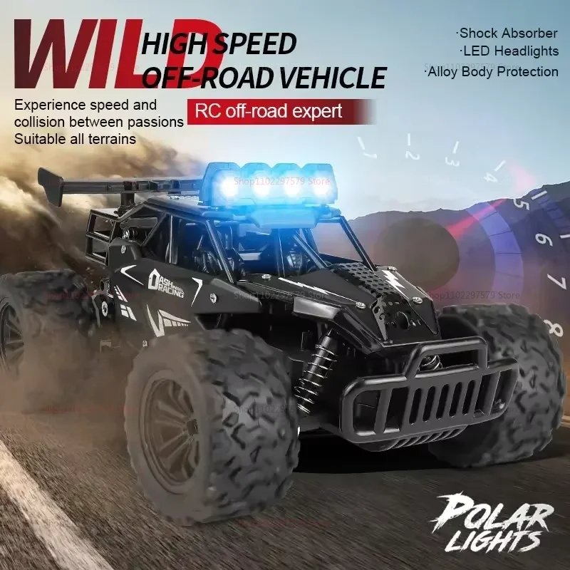 新型RC合金製カー 1/16スケール オフロード クライミング 2WD LEDライト 20KM/H 高速 ラジコンカー おもちゃ 男の子 女の子 子供向けギフト