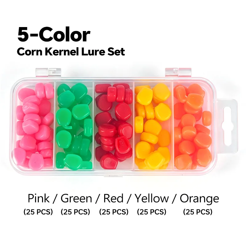 WEIHE Iscas Macias de 5 Cores, Isca de Silicone em Forma de Milho para Pesca, Isca de 1cm para Pesca de Carpa, Equipamento de Pesca